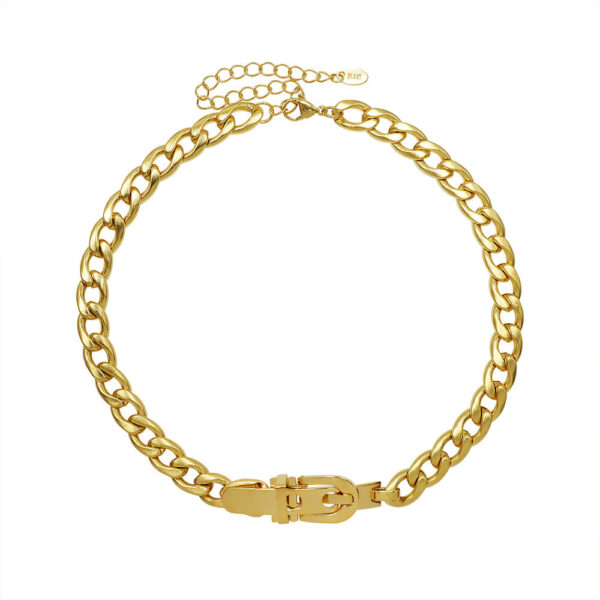 Marka exaggerated strap buckle bracelet women's titanium steel 18k gold necklace jewelry set jewelry