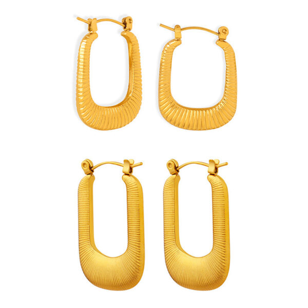 New light luxury high-end personality exaggerated geometric U-shaped titanium steel earrings simple cold wind jewelry women