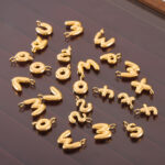 Hot Sale Glossy Bubble Balloon 26 English Letter Pendant Accessories Versatile Copper Gold Plated Jewelry 99