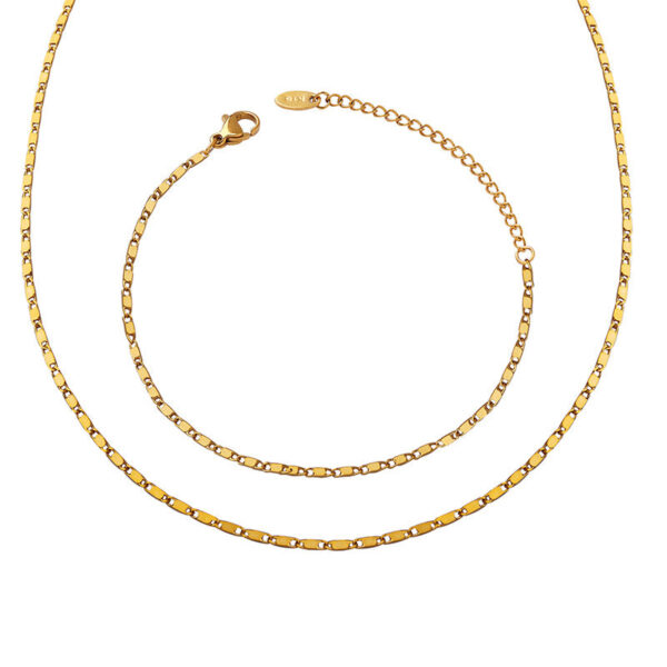 Minimalist personality, meticulous and versatile fashion commuter Japanese-shaped necklace, commuter bracelet, copper jewelry set.