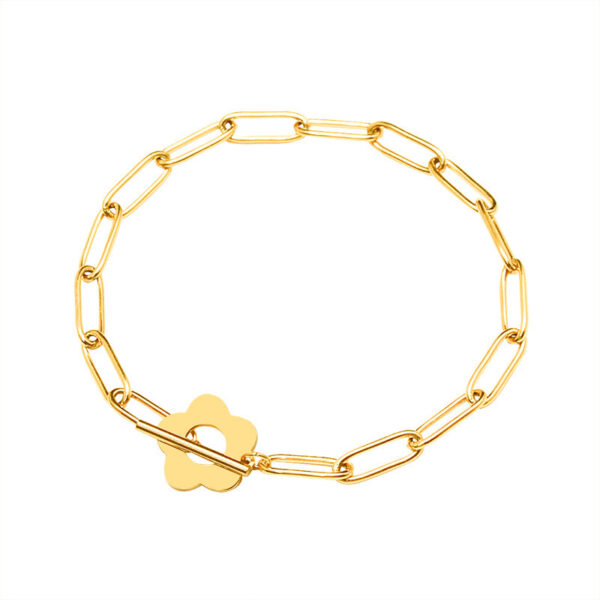 Only twenty, the same little Zouju flower versatile bracelet, titanium steel-plated 18K gold jewelry E124.